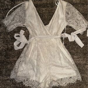 Elegant White Lace Romper